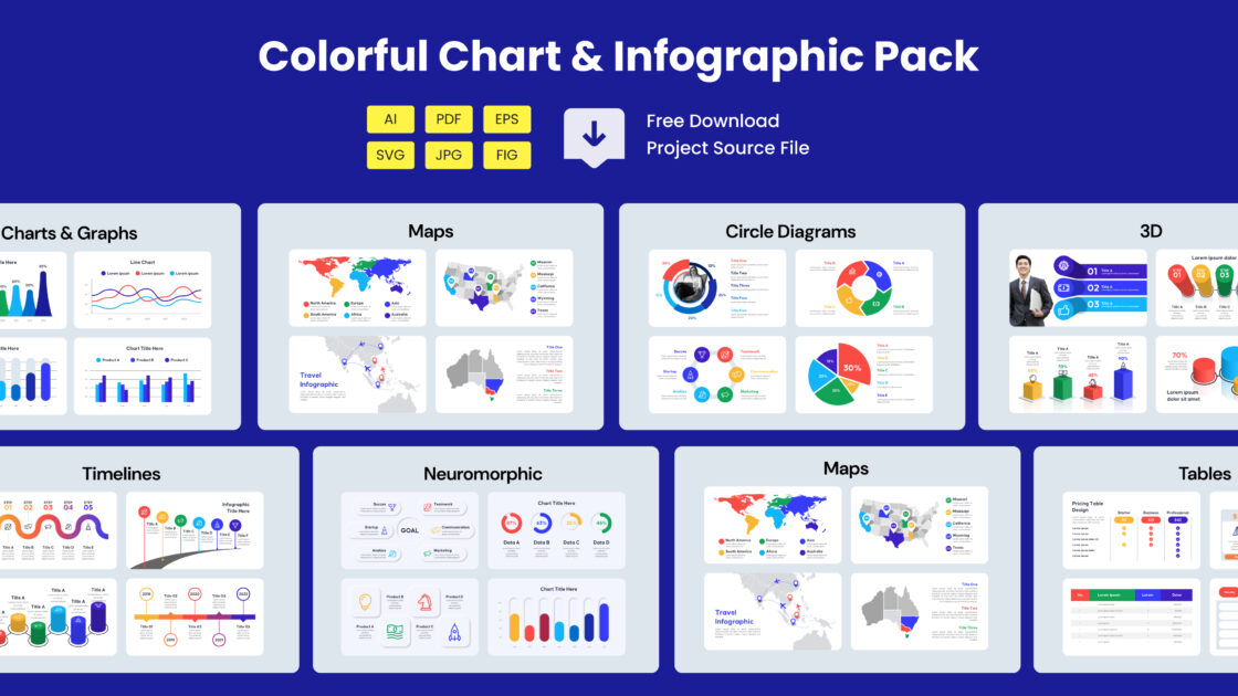 Colorful Chart and Infographic Pack Free Download